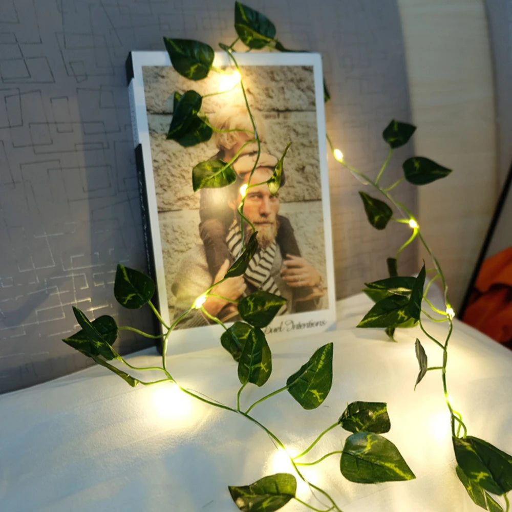 LED Efeu-Girlande – Künstliche Blätter aus Seide, Für Zuhause, Hochzeit, Schlafzimmer & festliche Anlässe