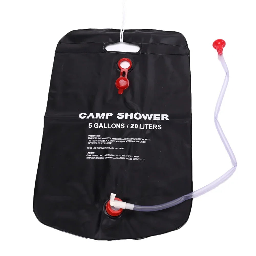 20L Tragbarer Camping-Duschbeutel – Solar-geheizter Wasserbeutel für Outdoor-Abenteuer, Ideal für Reisen, Wandern, BBQ, Radfahren, Strand und Schwimmen