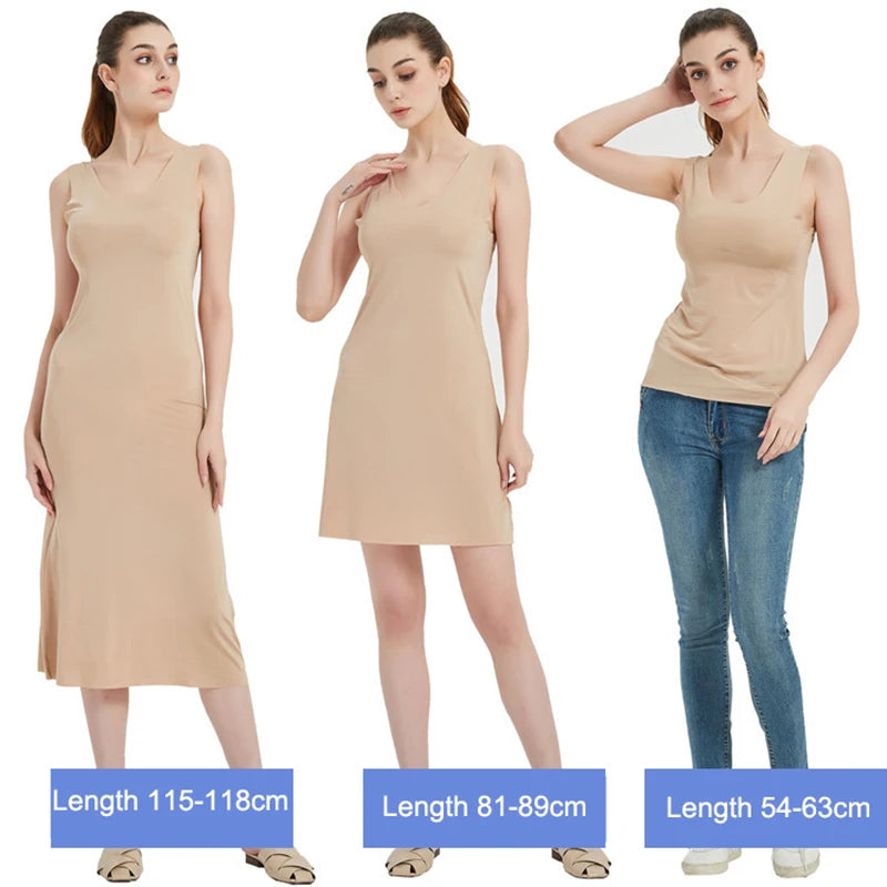 Plus Size Unterkleid für Damen – Dünnes, Nahtloses Ice-Silk Sommerkleid für zusätzliche Bequemlichkeit, Ärmellos, in Größen bis 5XL – Ideal als Petticoat oder Unterkleid