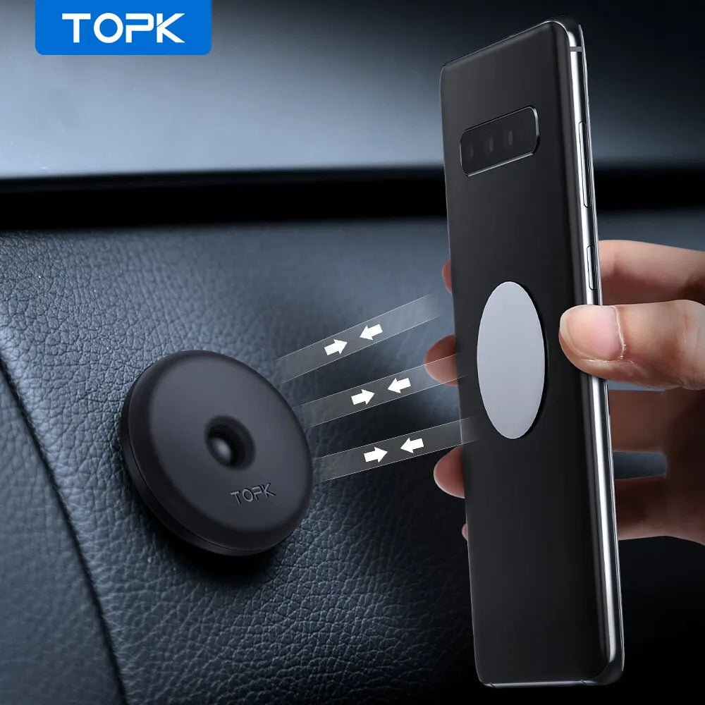 TOPK Magnetischer Auto-Handyhalter – 4-fach verstärkte Magnete, Handyhalterung für das Armaturenbrett, für alle Smartphones geeignet