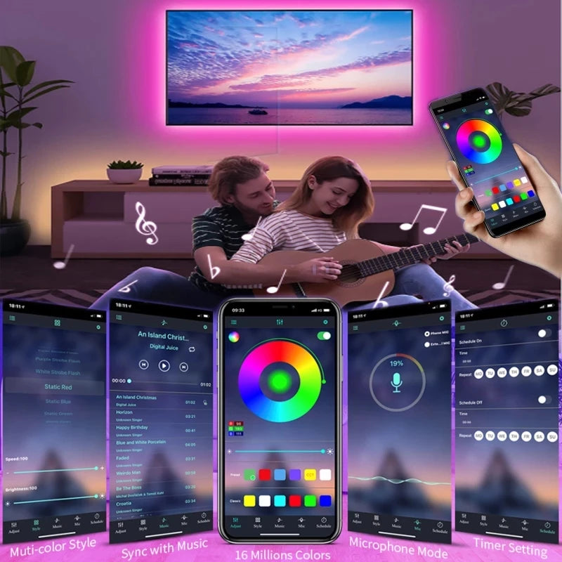 LED Strip 5V „Ice Tape“ – 5050 RGB, WiFi/Bluetooth, 5–10 m