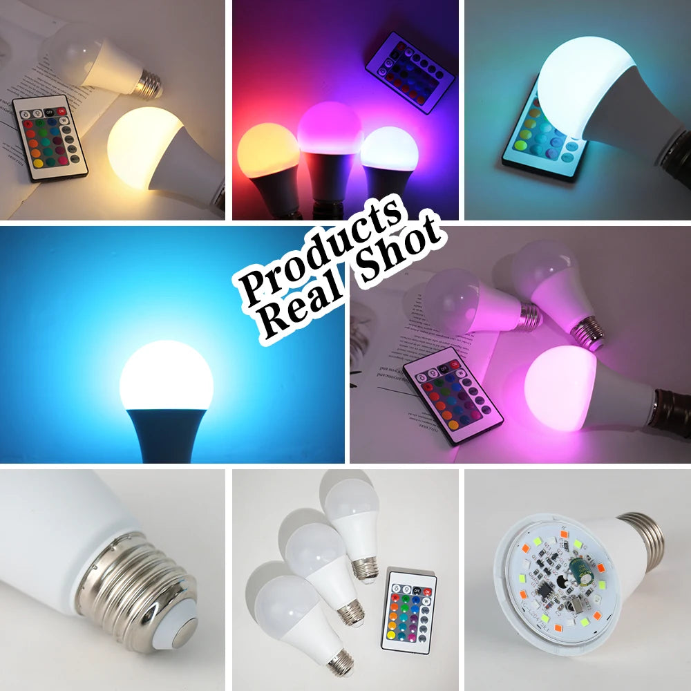 LED-Glühbirnen – Farbstrahlende LED-Lampe mit IR-Fernbedienung, Farbwechsel, und Weißlicht – Ideal als Spotlight für individuelles Lichtambiente