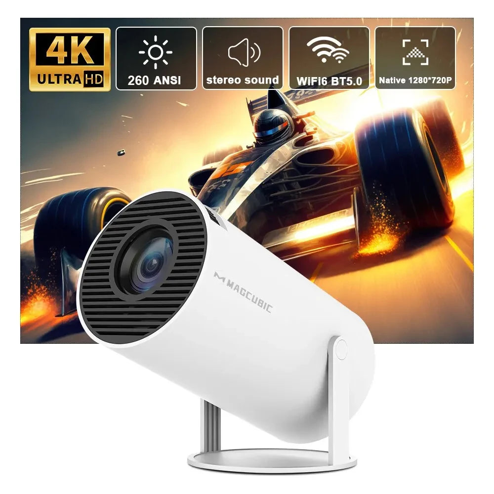 Magcubic HY300 PRO 4K Projektor mit Android 11 – Dual WiFi6, 260 ANSI Lumen, Allwinner H713, Bluetooth 5.0, 1080P Full HD, 1280x720P Heimkino & Outdoor Projektor