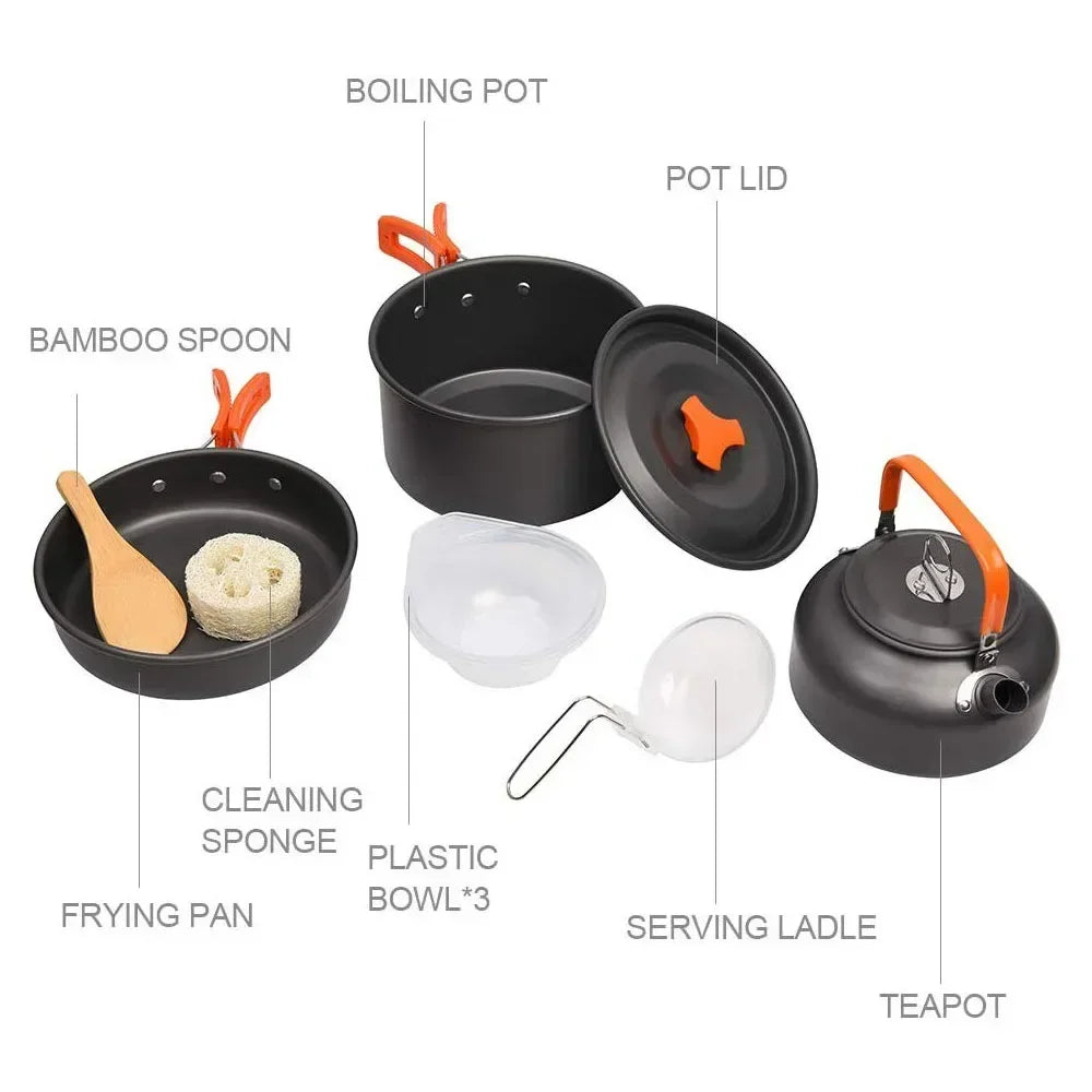 Camping Kochgeschirr Set aus Aluminium