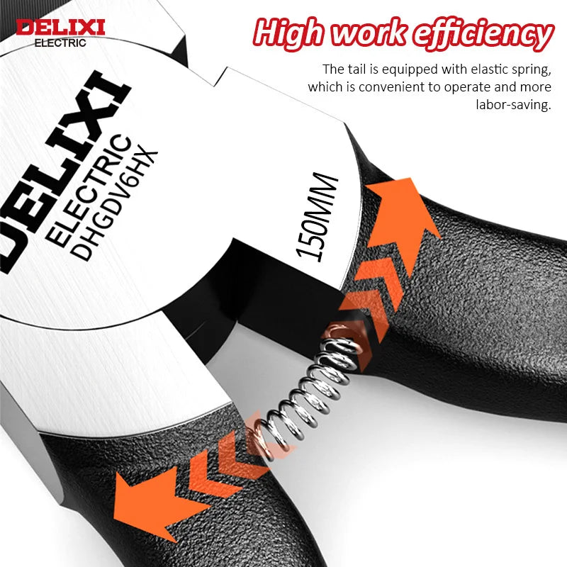 DELIXI Seitenschneider & Elektronikzange – Nozzle Pliers, Diagonalzange & Industrieschere für Kabel, Metalldraht, Kunststoff & Holz