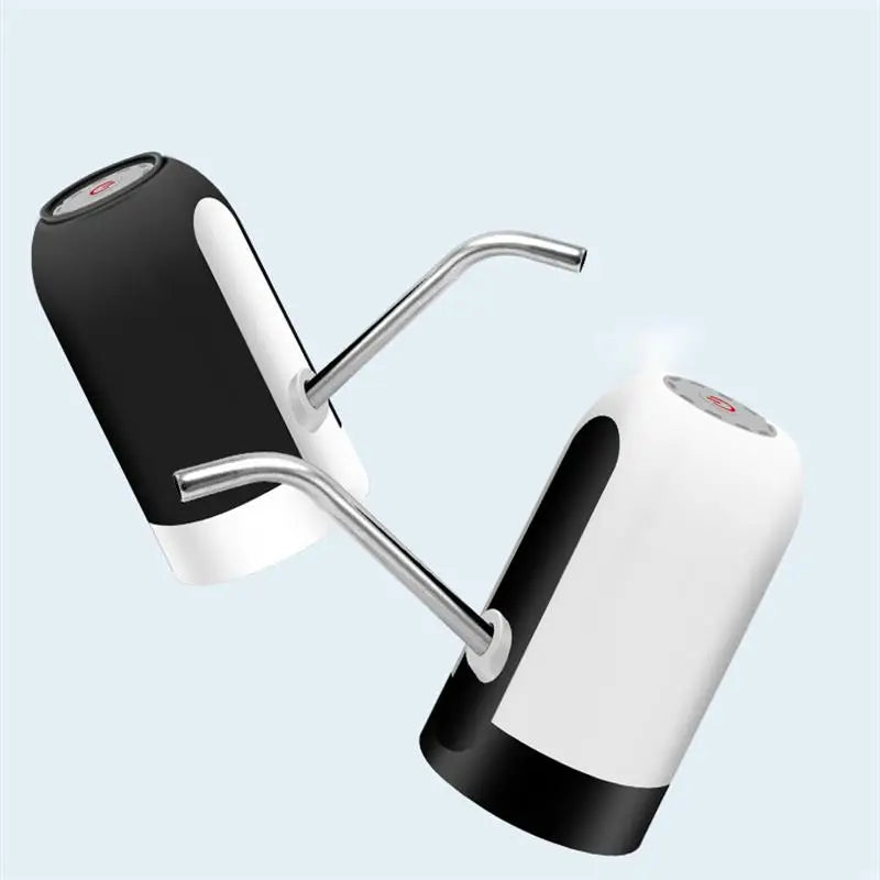 Schwarz/Weiß USB-Wasserflaschenpumpe – Automatischer Ein-Knopf-Schalter, Wiederaufladbare Pumpe für Wasserspender, Praktisch für Haushalt und Outdoor