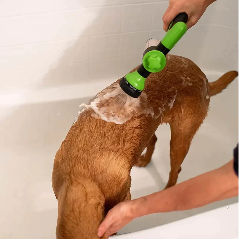 Einstellbare Hochdruck-Duschdüse für Hunde – 3-Modi-Spritzpistole für Haustierpflege, Reinigungswerkzeug für Bad und Wasserschaum-Seifen-Sprayer