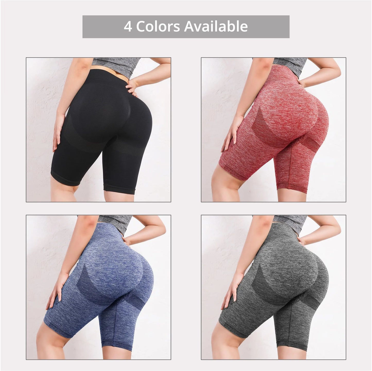 Butt-Lifting Yoga Shorts für Damen – Nahtlose, Elastische Fitness-Shorts mit Hoher Taille und Bauchkontrolle