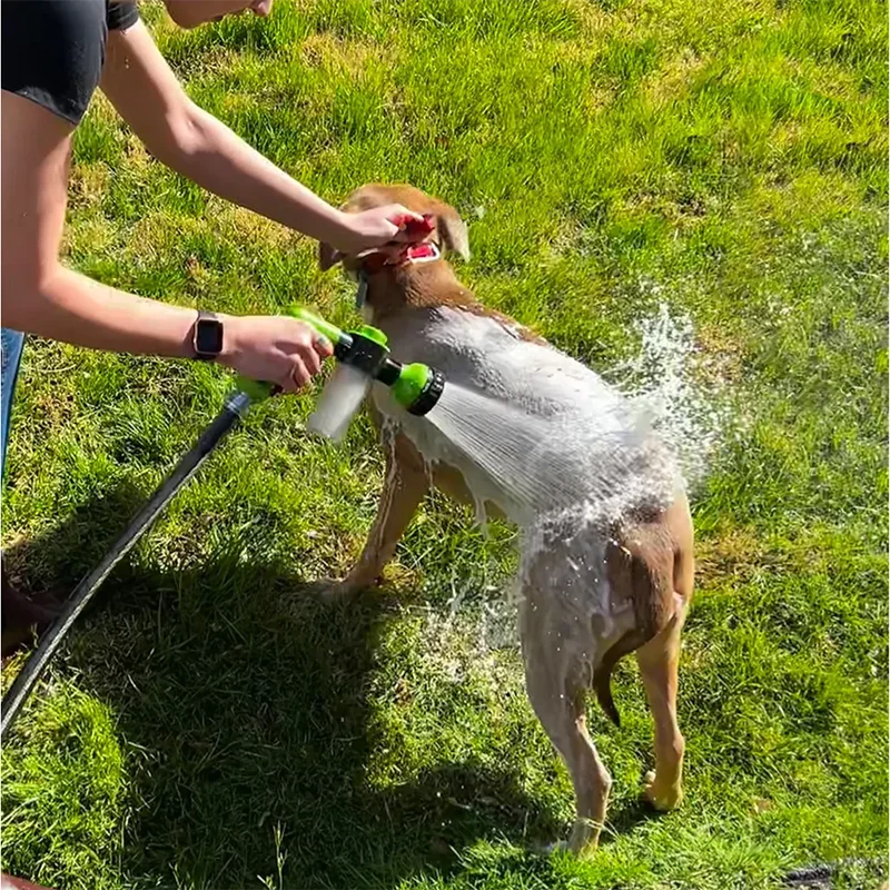 Einstellbare Hochdruck-Duschdüse für Hunde – 3-Modi-Spritzpistole für Haustierpflege, Reinigungswerkzeug für Bad und Wasserschaum-Seifen-Sprayer