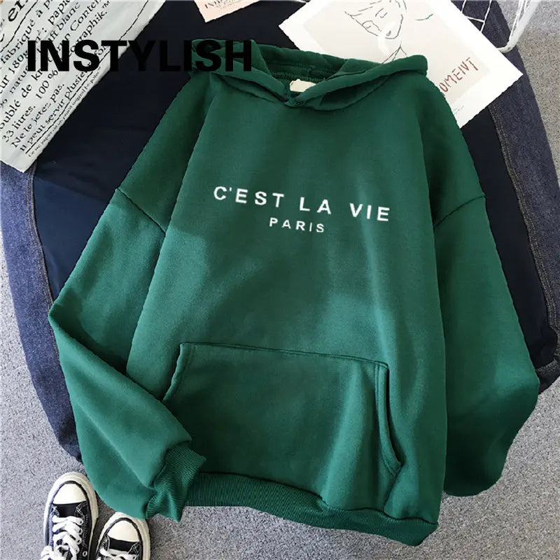 Frühlingshaftes Damen Hoodie – Lässiger Druck, Lose Passform, Langarm, Mit Kapuze, Harajuku-Design, Bequemer Pullover, Streetwear