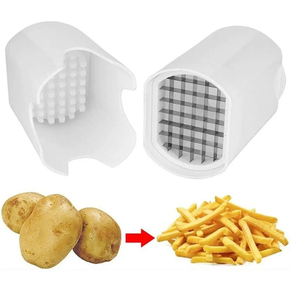 1 Stk. Pommes Frites und Gemüse Schneider – Schneller Gemüsehobel für Kartoffeln und Gemüse – Praktischer Küchenhelfer zum Würfeln und Schneiden von Gemüse