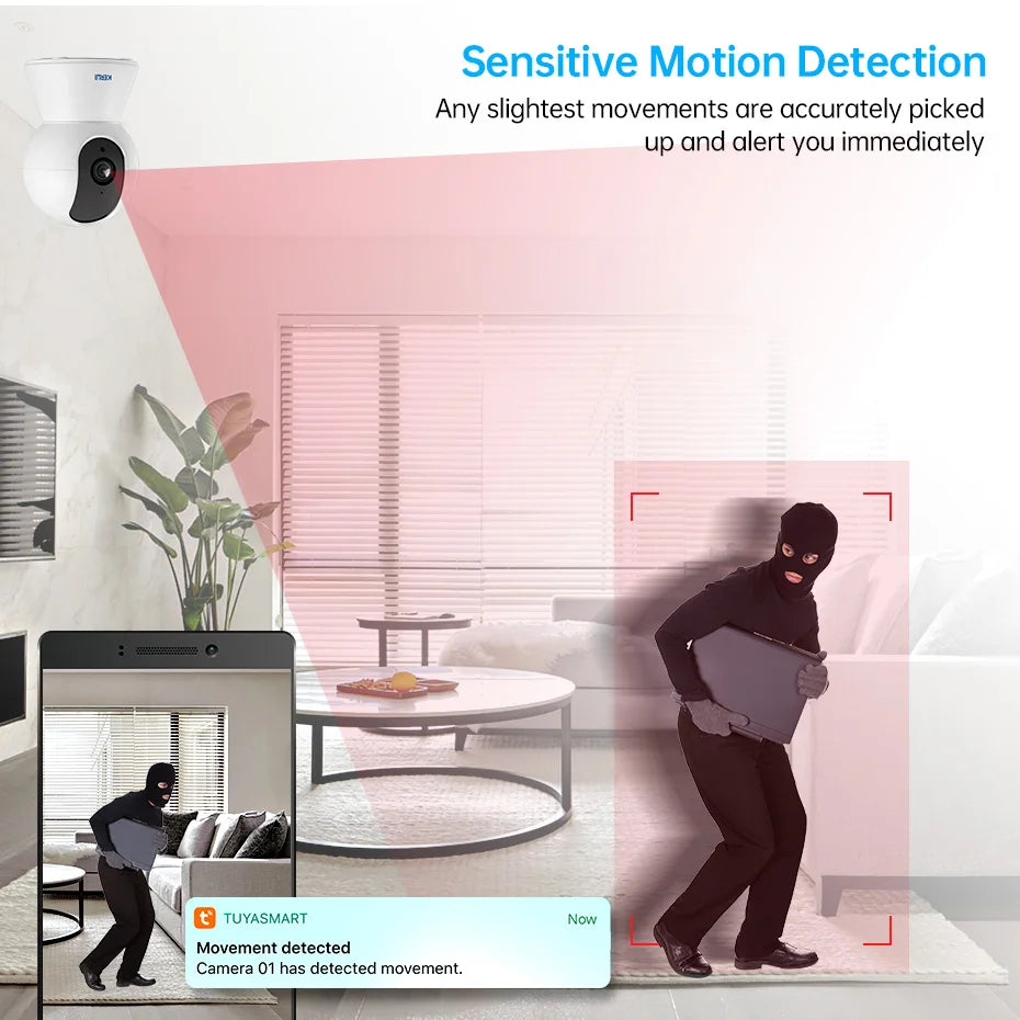 KERUI 5MP Tuya Smart Mini WiFi IP Kamera – Indoor Wireless Sicherheitskamera mit AI-Menschenerkennung, Automatischer Verfolgung und CCTV-Überwachung