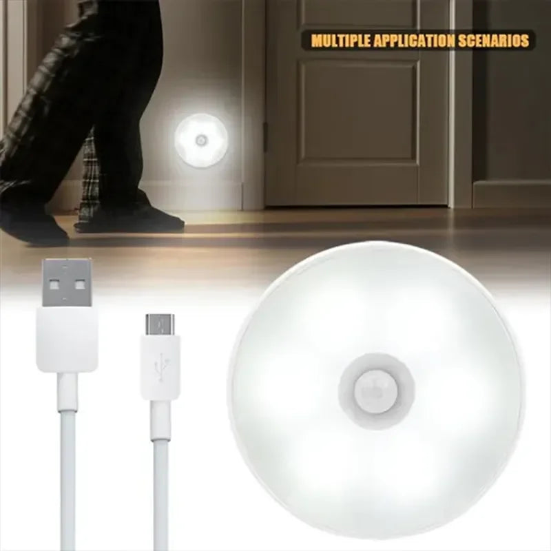 Bewegungssensor LED-Nachtlampe – Wiederaufladbare USB-Kabellose Lichtlösung für Küche, Kleiderschrank, Schrank und Treppenhaus – Perfekt für einfache und sichere Beleuchtung