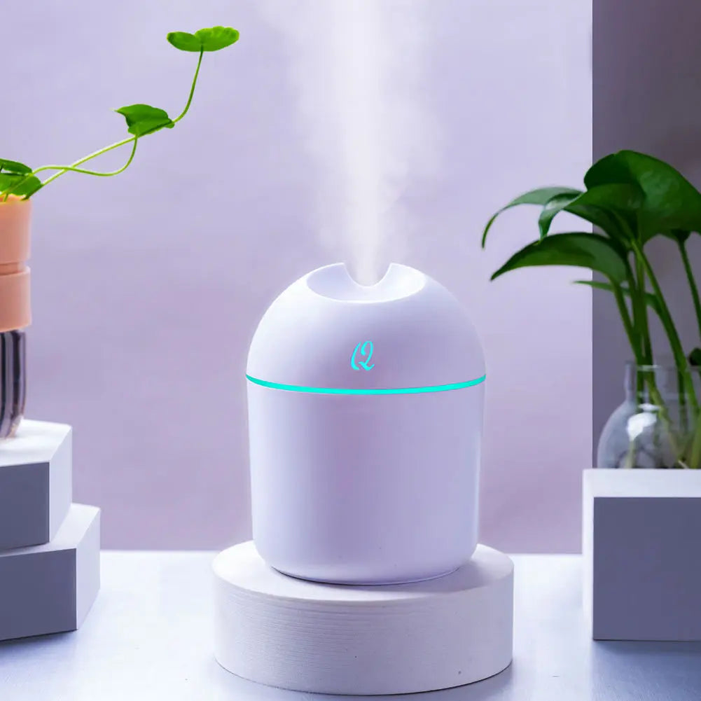 220ml Tragbarer USB-Ultraschall-Luftbefeuchter - Ätherisches Öl Diffusor, Auto Reiniger, Aroma Anion Nebelgerät mit LED-Licht
