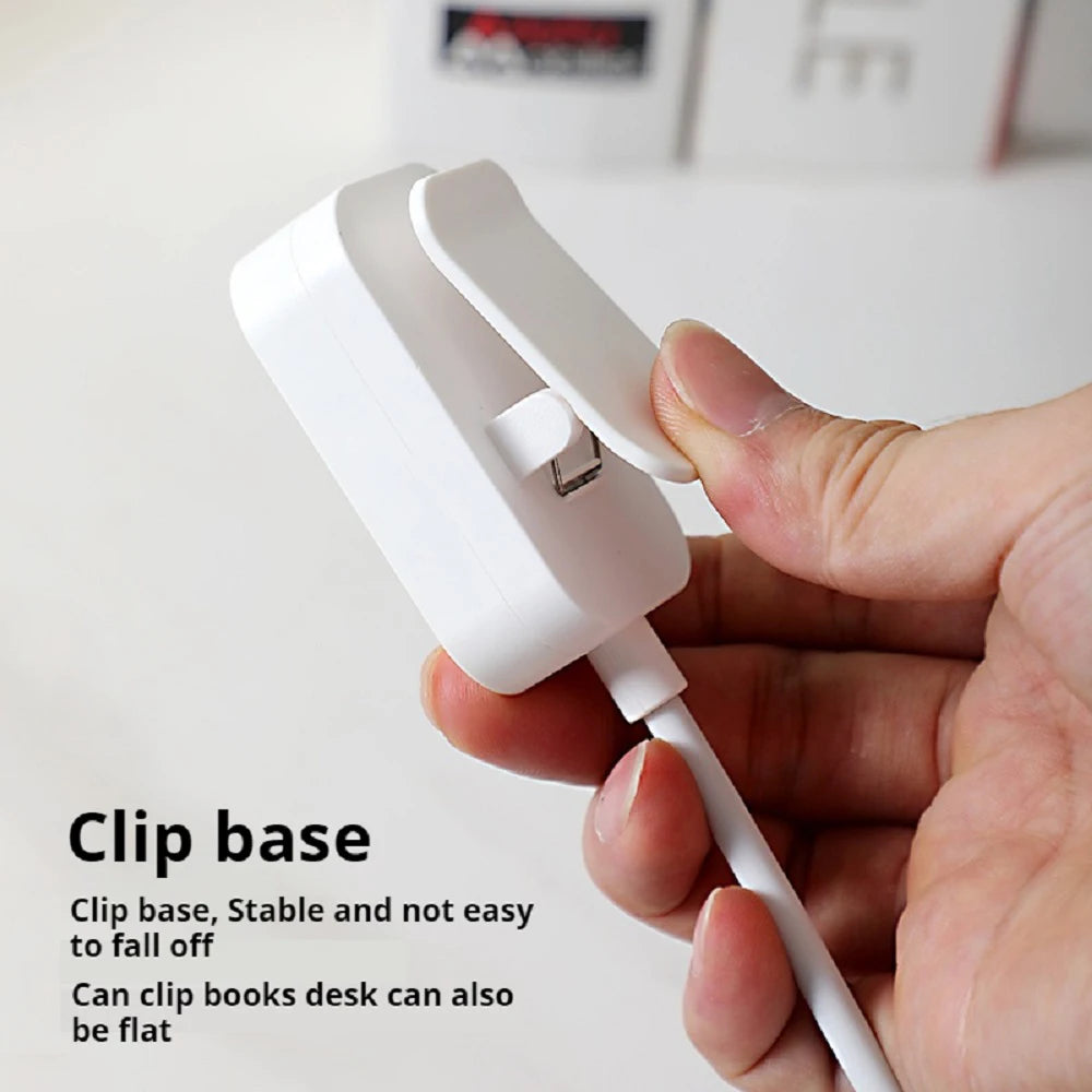 Kompakte LED Leseleuchte mit 360° Clip – Augenschutz, Tragbar für Reisen und Schlafzimmer, Ideal als Nachtlicht und Schreibtischlampe