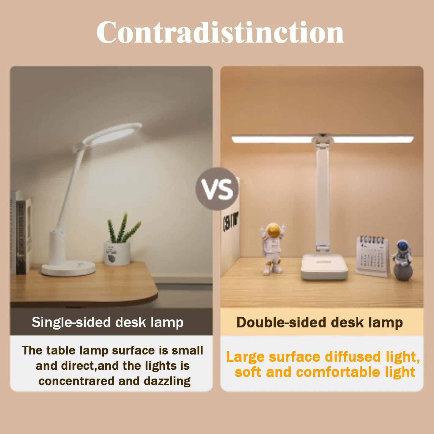 Augenfreundliche LED Tischlampe mit Touch-Steuerung – 3-stufig dimmbare Nachtlichtfunktion, Faltbar und USB-Akku für Schlafzimmer und Büro