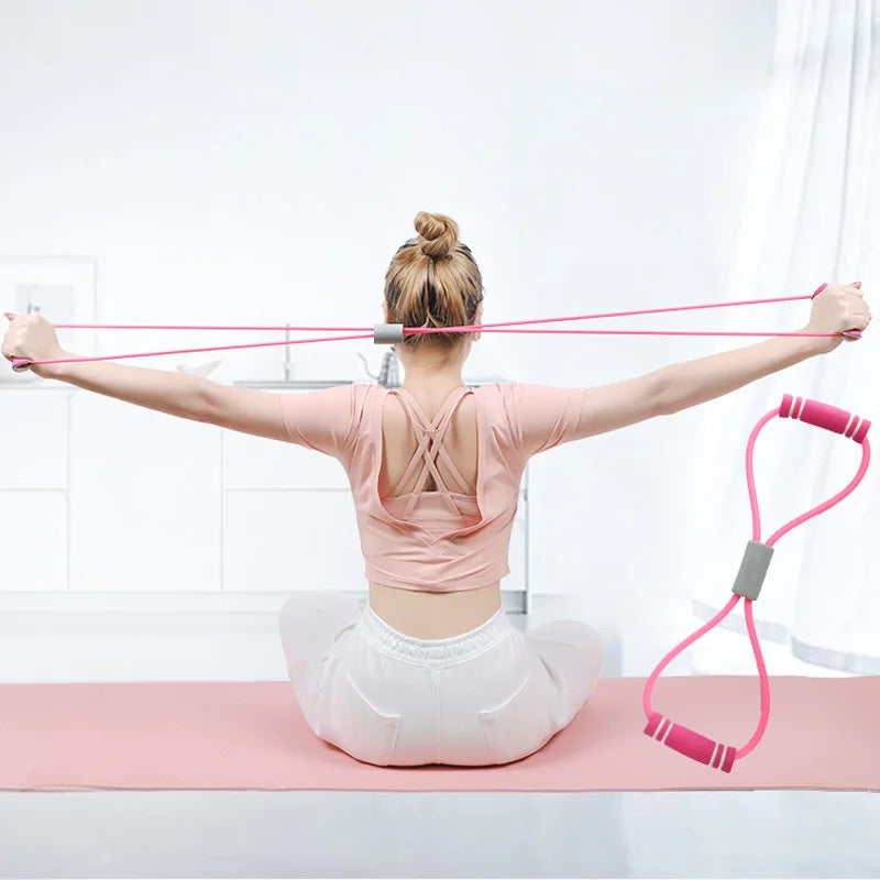 Tragbares 8-förmiges Sport-Widerstandsband – Perfekt für Heimtraining, Fitness und Yogakurse, leicht und einfach zu nutzen