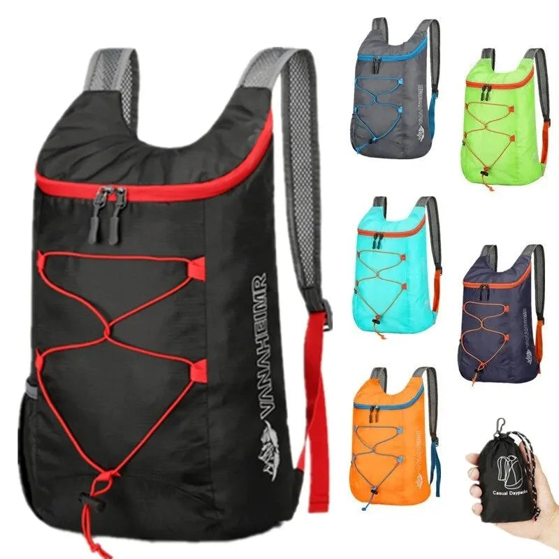 Leichter und wasserdichter Outdoor-Falt-Rucksack – Multifunktionale Nylon-Tasche mit hoher Dichte, perfekt für Sport, Camping, Wandern und Reisen