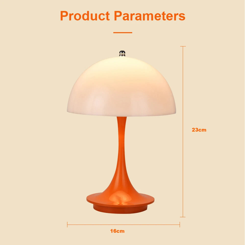 Kompakte LED Pilz-Tischlampe mit USB-Aufladung – Dimmbare Blumenknospen-Leuchte für Schlafzimmer, Tragbare Nachttischlampe für Gemütliche Atmosphäre