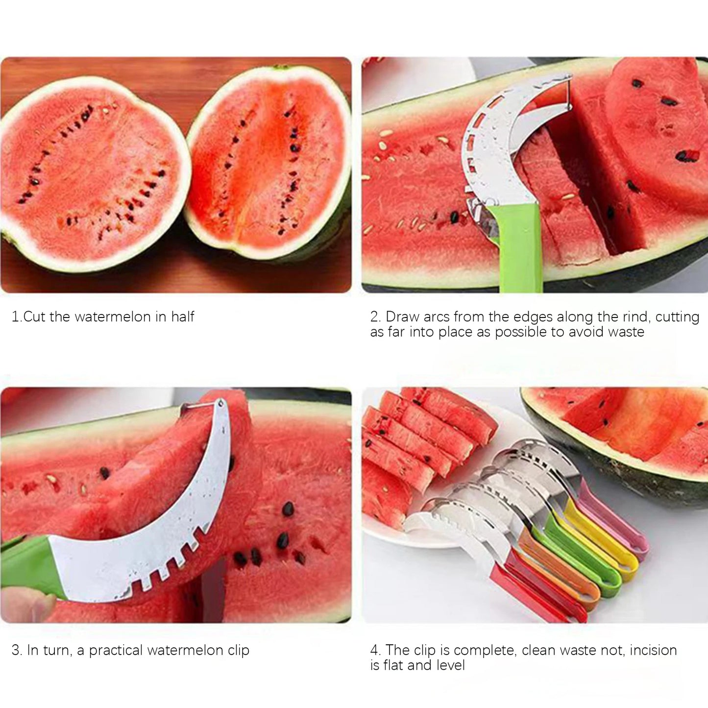 1 Stück Wassermelonen-Schneider aus Edelstahl – Fruchtschneider mit Rutschfestem Griff, Arbeitsersparender Obstmesser für Einfaches Schneiden, Praktisches Küchengerät für Effiziente Fruchtzubereitung