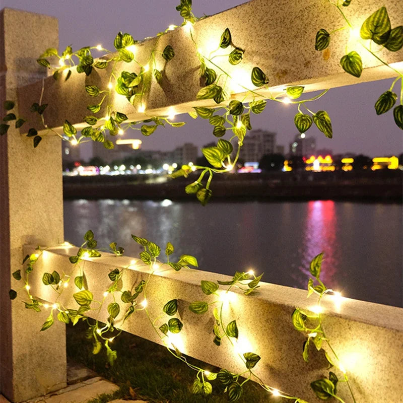 LED Efeu-Girlande – Künstliche Blätter aus Seide, Für Zuhause, Hochzeit, Schlafzimmer & festliche Anlässe