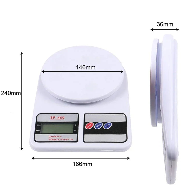Digitale Küchenwaage SF400: Hochgenau, elektronisch, 10 kg Kapazität, ideal für Backen und Kochen