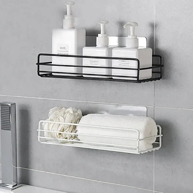Eckregal für das Badezimmer - Wandmontiertes Toilettenregal ohne Bohren, Duschregal für Shampoo und Bad-Organizer