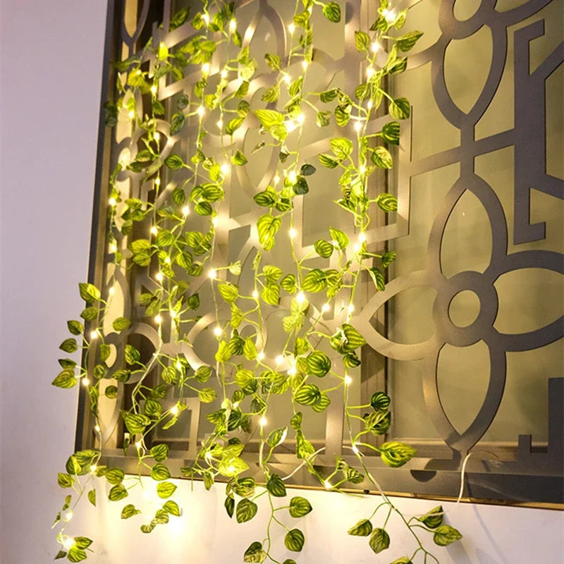 LED Efeu-Girlande – Künstliche Blätter aus Seide, Für Zuhause, Hochzeit, Schlafzimmer & festliche Anlässe