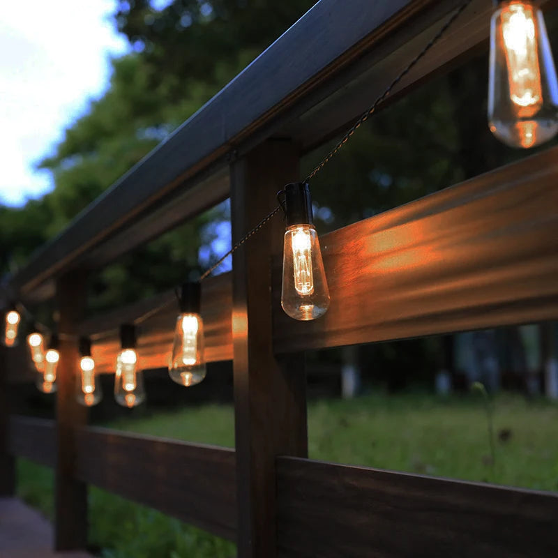 LED Solar-Lichterkette Außen – Mit Retro-Glühbirnen & IP65 Schutz, Stromlos betrieben für Garten & Balkon