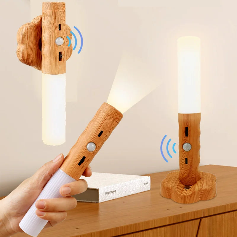 Fackel LED Nachtlicht - Drahtlose Typ-C USB Wand-Lampe für Küchenschränke, Schrank Licht und Nachttisch Beleuchtung, LED Fackel