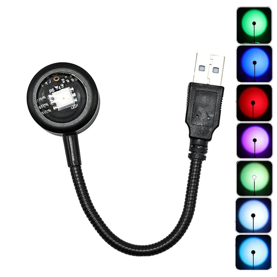 2er Set USB LED Sonnenuntergangslampe - Nachtlichtprojektor für Fotografie, Wandatmosphäre, Neonlichter für Partydekoration, LED Sunset Lamp