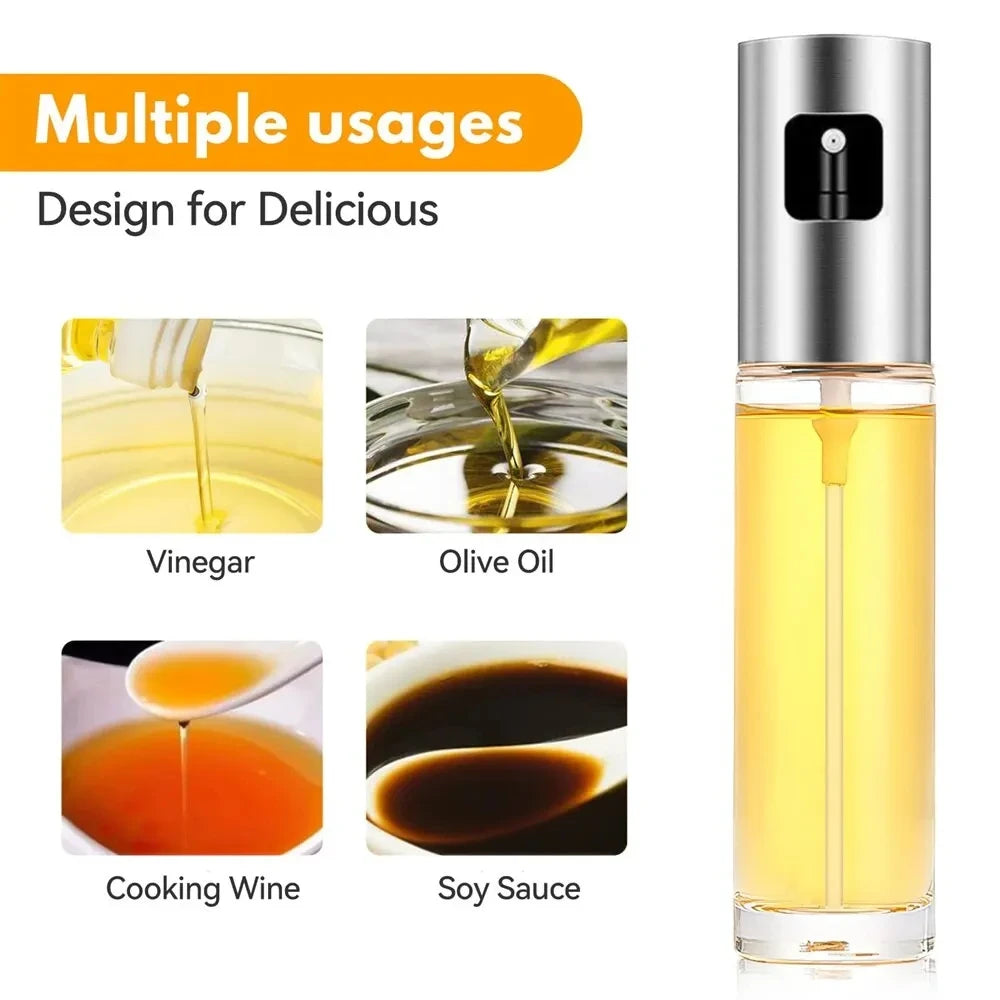 100 ml Glassprühflasche für Olivenöl - Praktischer Sprüher für Küche und Grill - Fördert fettarme Zubereitung und präzises Sprühen, Einfaches Sprühen von Öl