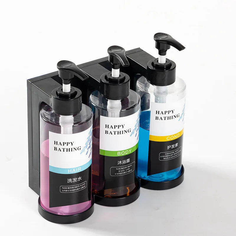 Doppel-Seifenspender für Wand – Separate Spender für Shampoo und Duschgel, geeignet für Hotels und Badezimmer, einfach ohne Bohren zu montieren