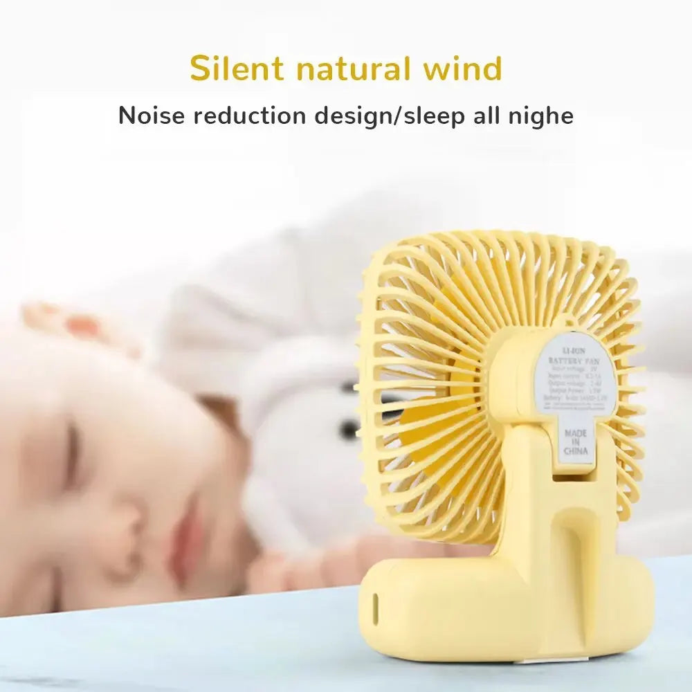 Mini Handventilator mit USB – Tragbarer 3-Gang-Lüfter für Schreibtisch, Auto, Zuhause und Büro, Leise und Kompakt für Unterwegs und Outdoor im Sommer