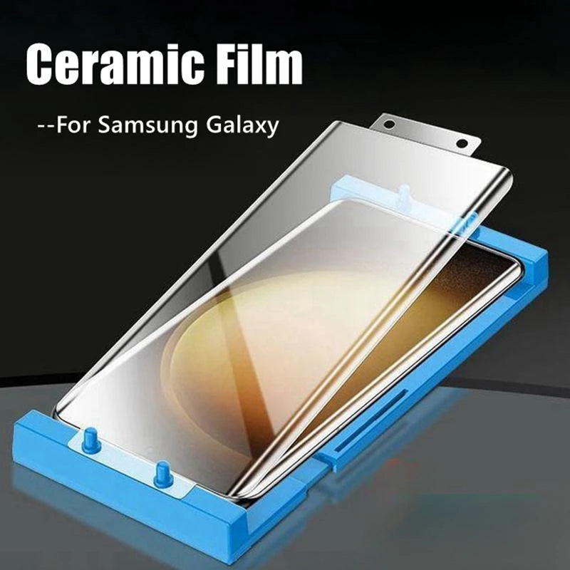 1-3 Stück Curved Screen Protector für Samsung Galaxy S23 Ultra, S22 Ultra und S24 Ultra – Keramik Displayschutzfolie