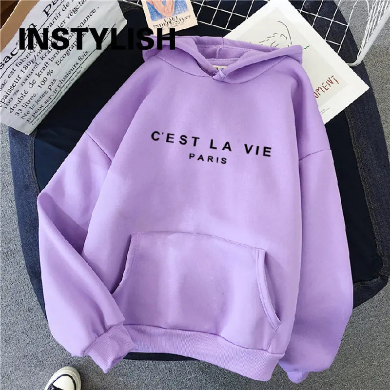 Frühlingshaftes Damen Hoodie – Lässiger Druck, Lose Passform, Langarm, Mit Kapuze, Harajuku-Design, Bequemer Pullover, Streetwear