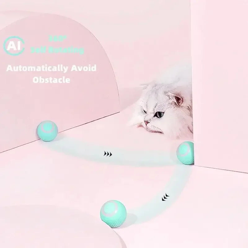 Smart Cat Rolling Ball – Wiederaufladbares, selbstbewegendes Spielzeug für interaktives Spielen mit Katzen, 2024