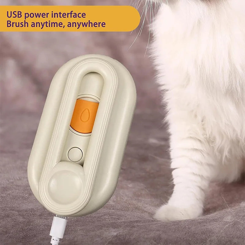 3-in-1 Elektrische Dampf Haustierhaarbürste für Hunde und Katzen – Multifunktionale Reinigungsbürste mit Dampfspray, Massagefunktion und Haarentfernung für ein glückliches Haustier