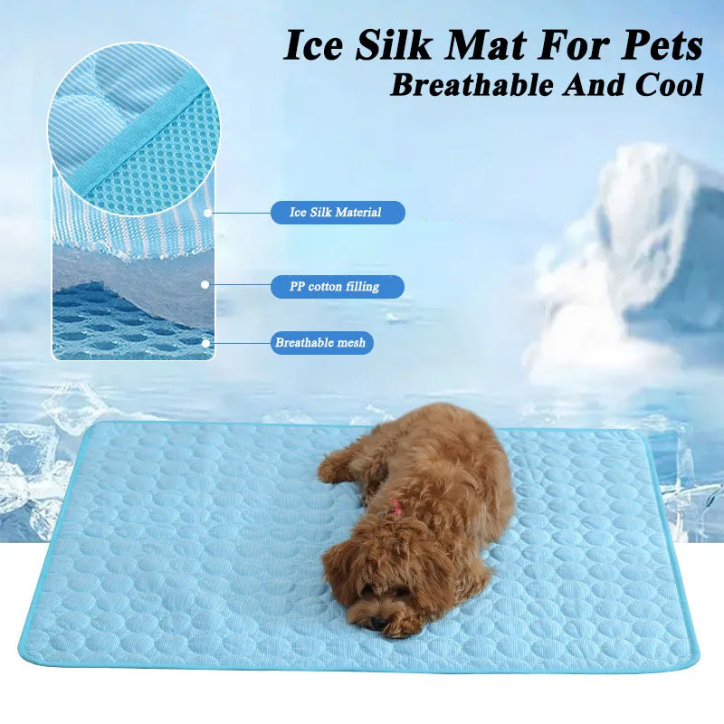 Erfrischende Kühlmatte für Hunde und Katzen – Sommerliche Pet Mat für kühle Entspannung, atmungsaktiv, waschbar und ideal für Sofa und Bett