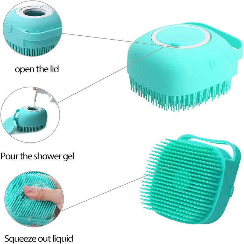 Pet Bathing Brush – Weiche Silikonbürste für sanfte Massage und Reinigung von Hunden und Katzen, die Badeerfahrung für Ihr Haustier verbessern