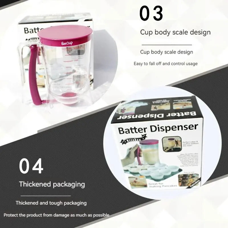 Manueller Teigspender für Cupcakes – Teig- und Buttertrenner mit genauen Messskalen, ideal für präzises Portionieren und sauberes Arbeiten, ein unverzichtbares Küchenwerkzeug für Backliebhaber