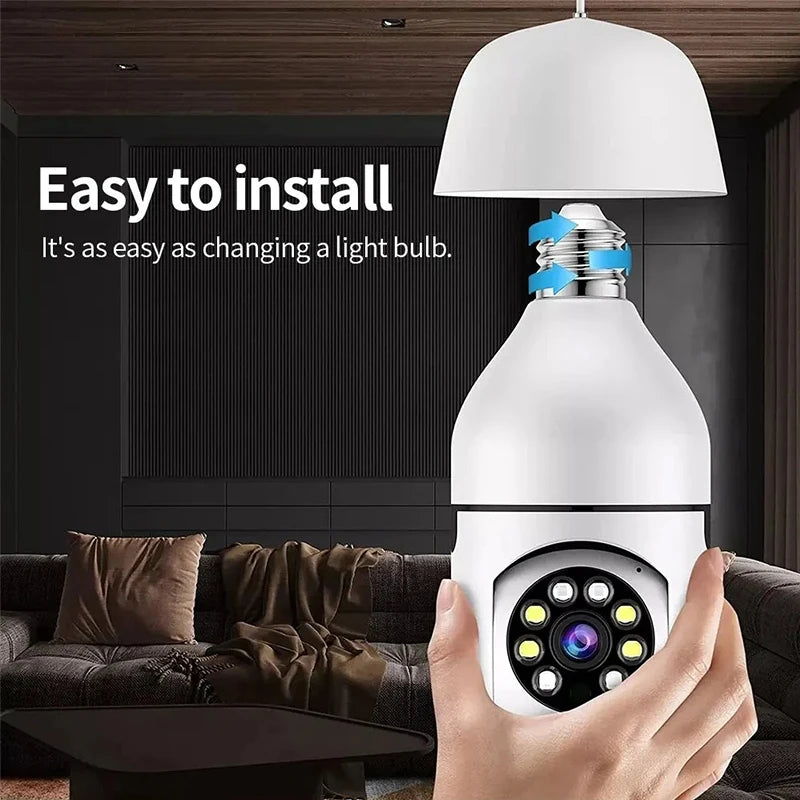 Smart Home 2.4G E27 Glühbirnen-Kamera – 360° Rundumsicht, Nachtsicht, HD IP Schutzkamera mit WLAN für umfassende Sicherheit