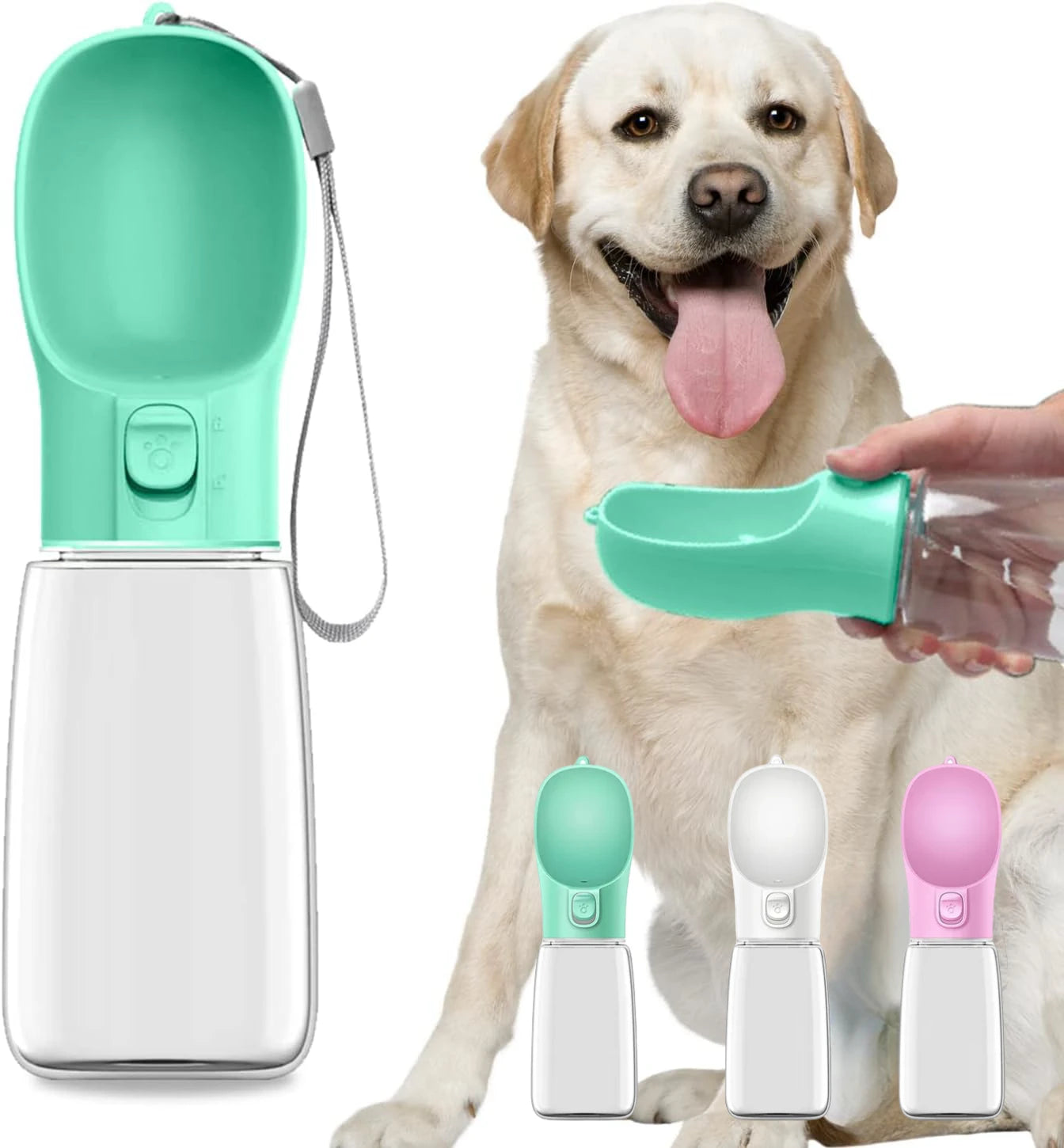 Tragbare Wasserflasche für Hunde und Katzen – Auslaufsichere Trinkflasche und Napf für Unterwegs, Ideal für Spaziergänge und Outdoor-Aktivitäten