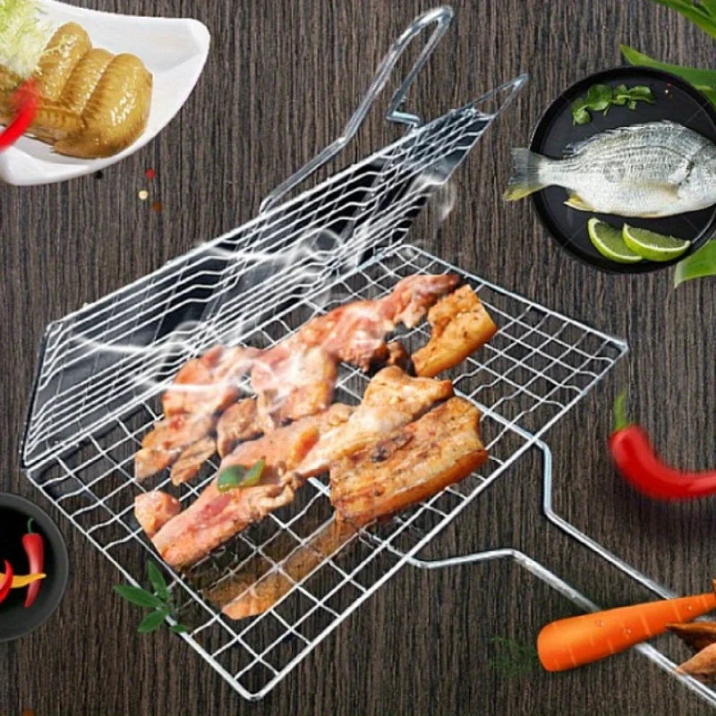 Edelstahl Faltbarer Grillnetz-Rost mit Griff