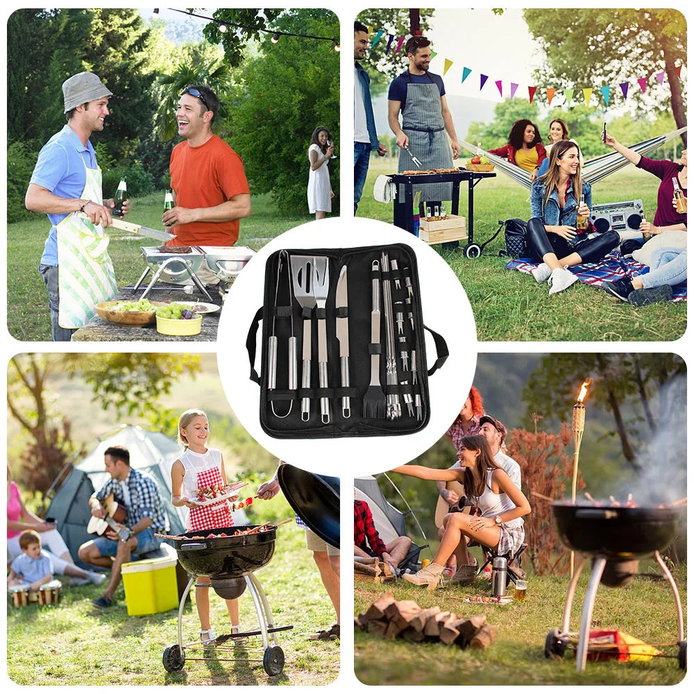 Edelstahl BBQ Werkzeugset für Camping