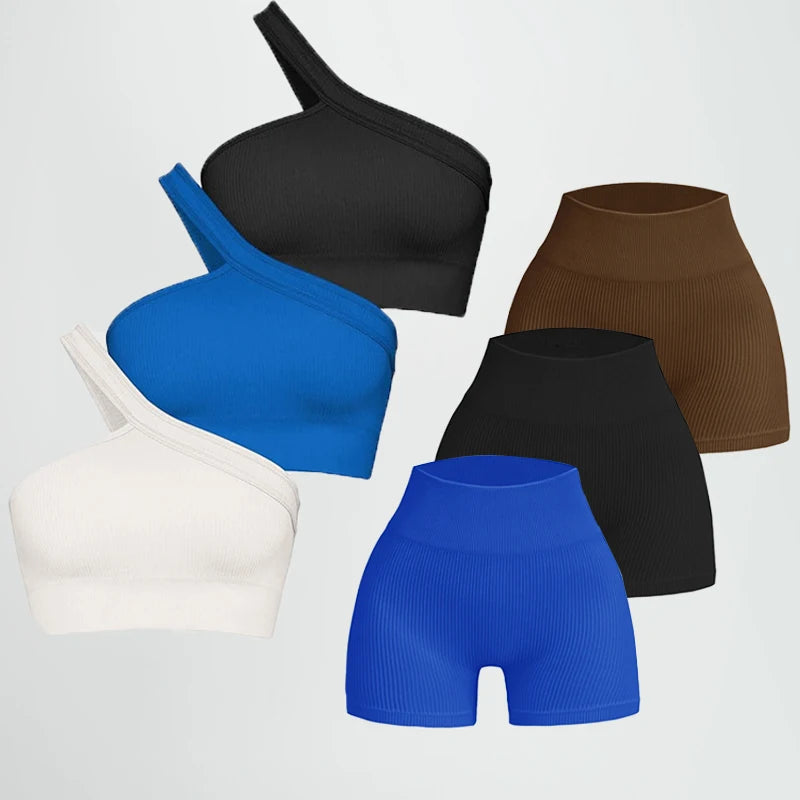 Neu 2024: Damen Fitness-Shorts-Set – Figurbetonte, dehnbare High-Waist-Shorts für sexy Sport-Outfits, Ideal für Laufen, Outdoor-Aktivitäten und Casual Fashion