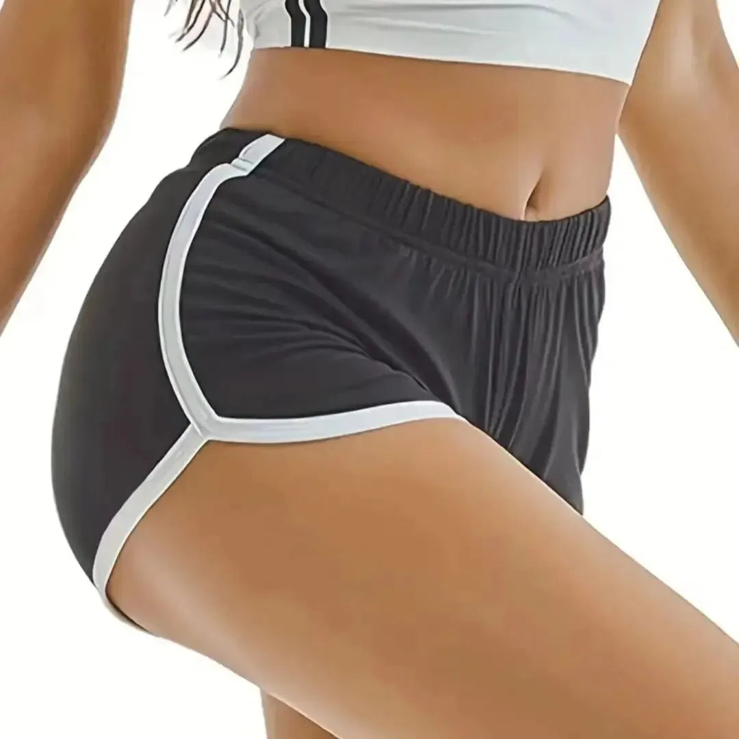 Damen Sport-Shorts – Lässige, lockere, gerade geschnittene High-Waist-Yoga-Hotpants, dünnes, atmungsaktives Material mit Anti-Rutsch-Funktion für maximalen Komfort bei Training und Freizeit