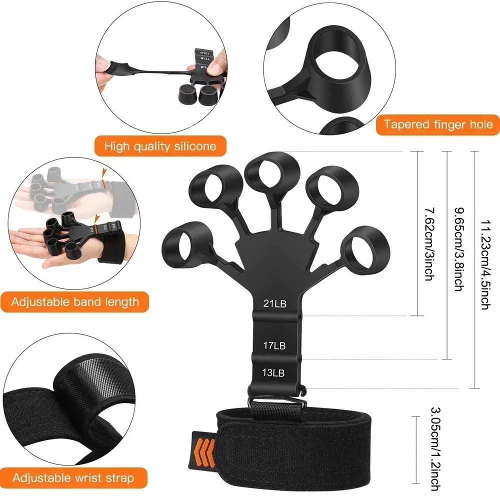Handtrainer mit 6 Widerstandsstufen – Griffkraft- und Fingertrainer für Fitness, Gitarre und Rehabilitation