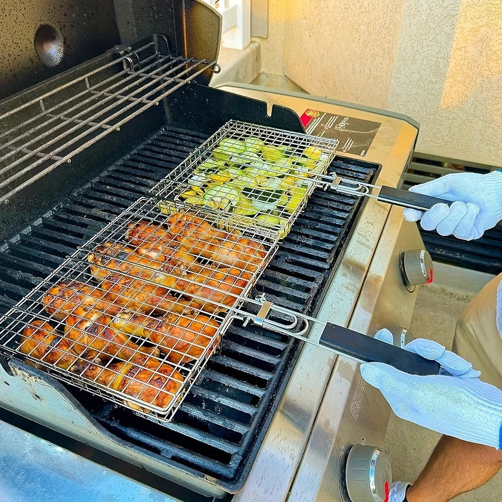 Edelstahl Faltbarer Grillnetz-Rost mit Griff