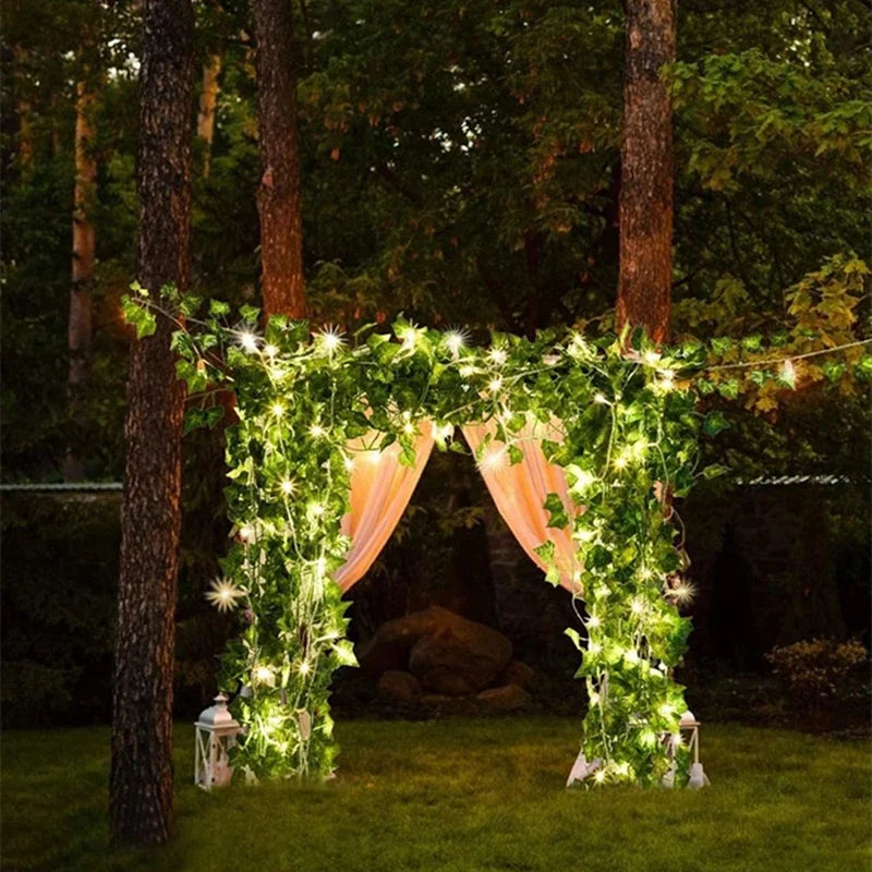 LED Efeu-Girlande – Künstliche Blätter aus Seide, Für Zuhause, Hochzeit, Schlafzimmer & festliche Anlässe